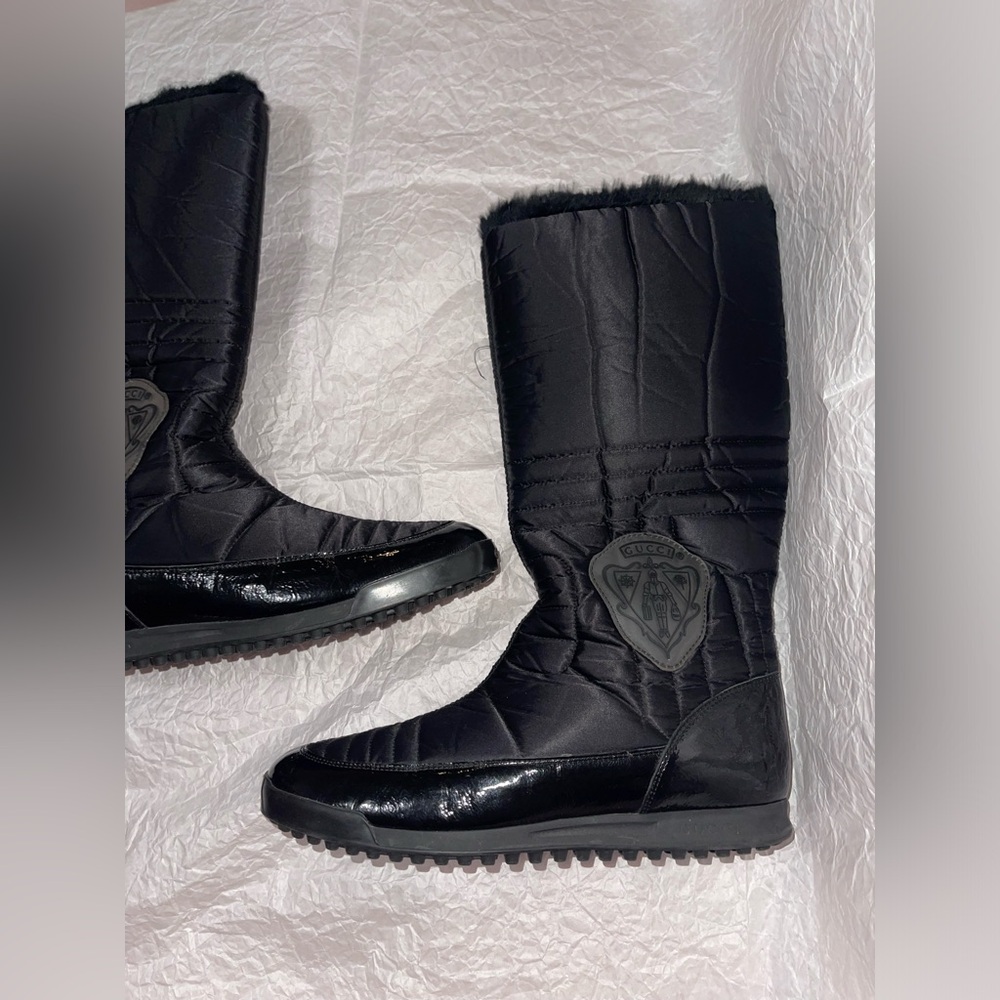 Gucci Black Hysteria Quilted Winter Boots